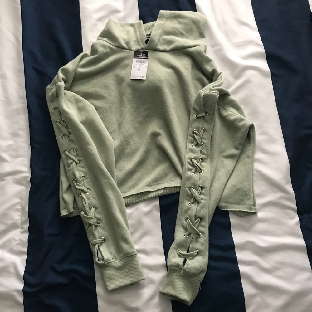 Light Green cropped hoodie